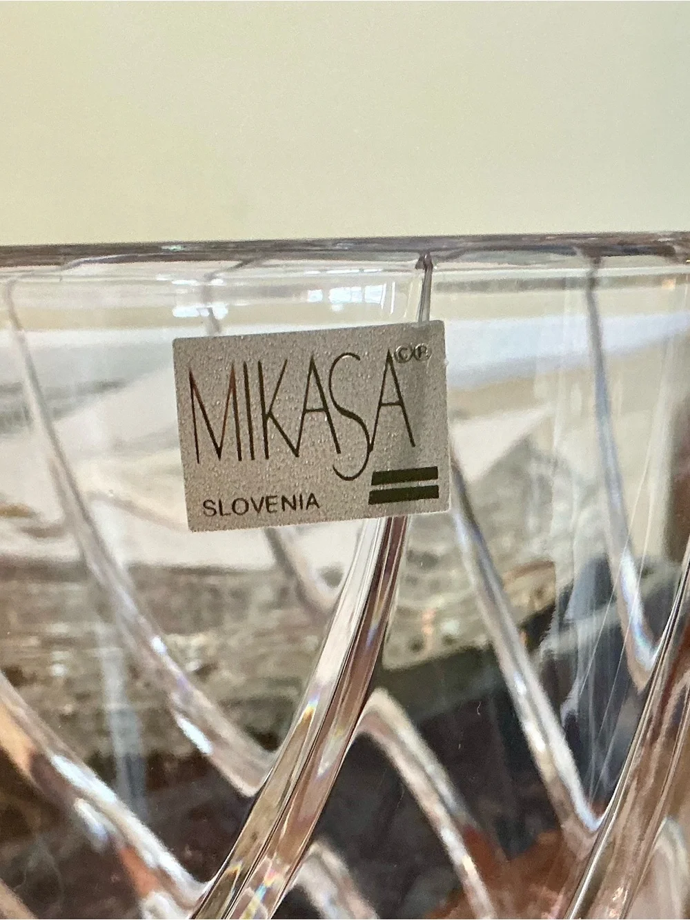 Vintage Mikasa “Olympus” 24% lead Crystal Ice Bucket with Silver Handle 6”